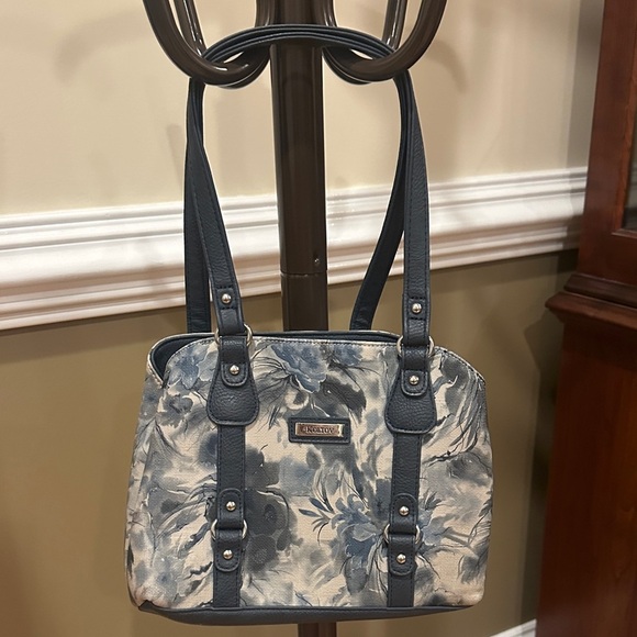 Koltov Handbags - Floral Shoulder Bag in Blue by KOLTOV.